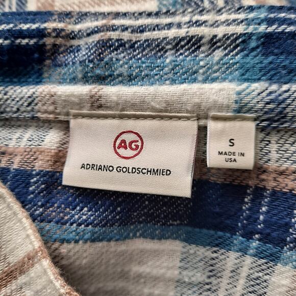Adriano Goldschmied Smith Plaid Flannel Button Down Shirt Jacket Shacket Size S - Picture 8 of 10